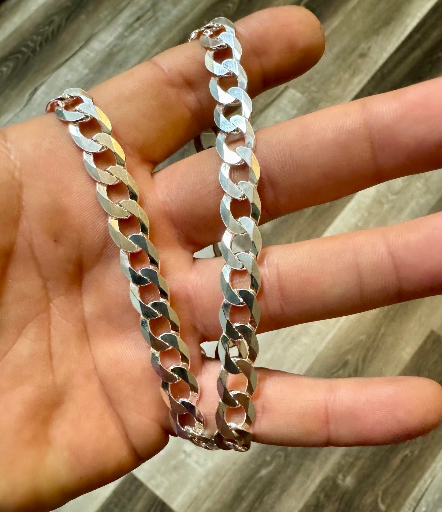 Silver 9.7mm Curb Chain