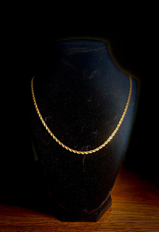 10k Gold Solid 3mm Rope Chain