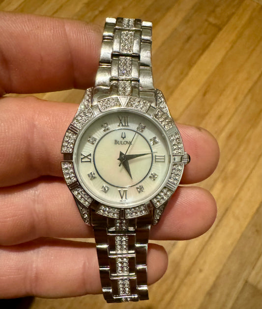 Women’s Mother of Pearl/Crystal Bulova Watch